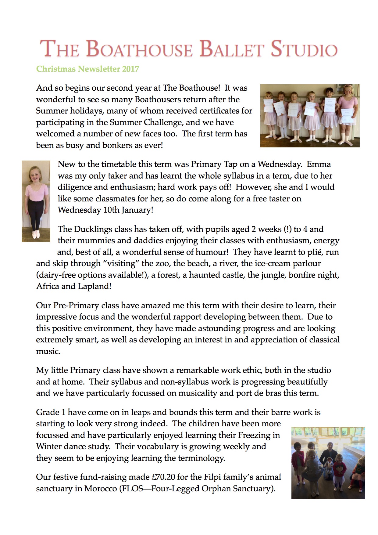 Christmas newsletter 2017 pg1