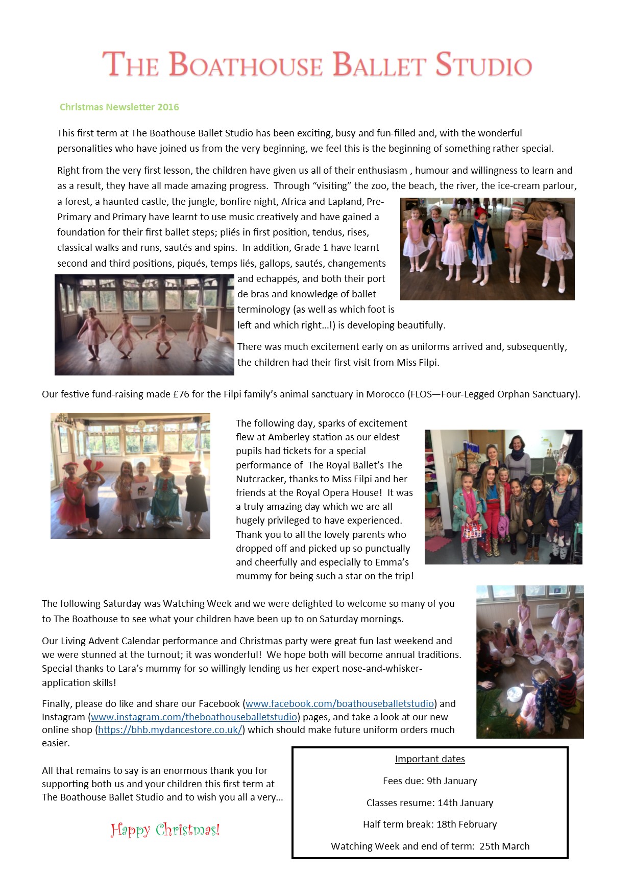 Newsletter Christmas term 2016 as image